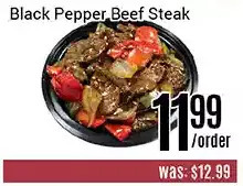 Black pepper beef steak