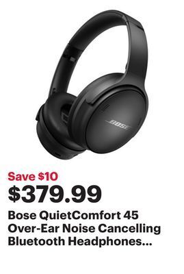 Best Buy Bose quietcomfort 45 over-ear noise cancelling bluetooth headphones - triple black offer
