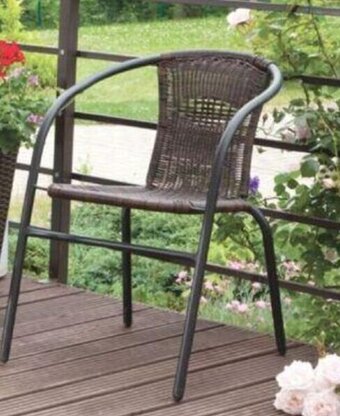 JYSK BRAVA CHAIR with steel frame and brown polyrattan weave. 60x72x52 cm offer