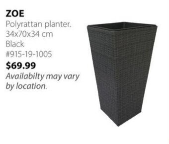 JYSK ZOE Polyrattan planter. 34x70x34 cm offer
