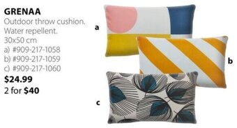JYSK GRENAA Outdoor throw cushion. Water repellent. 30x50 cm offer