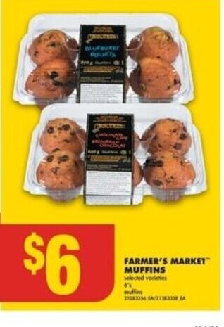 No Frills Farmer's market muffins offer