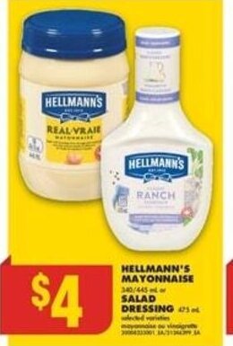 No Frills HELLMANN'S MAYONNAISE offer