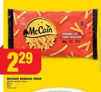 No Frills MCCAIN REDBAG FRIES selected varieties, frozen offer
