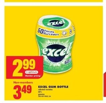 No Frills EXCEL GUM BOTTLE 60's offer