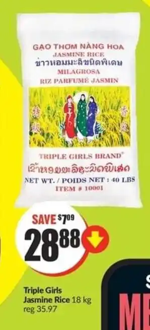FreshCo Triple Girls Jasmine Rice 18 kg offer