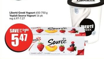 FreshCo Liberté Greek Yogourt 650-750 g offer