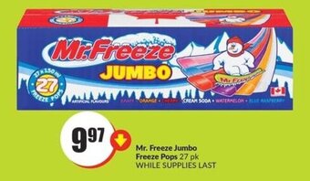 FreshCo Mr. Freeze Jumbo Freeze Pops offer