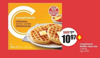 FreshCo Compliments Waffles Value Size 1.68 kg offer