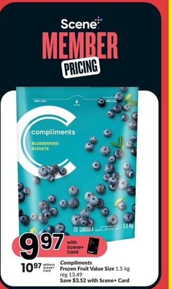 FreshCo Compliments Frozen Fruit Value Size 1.5 kg offer