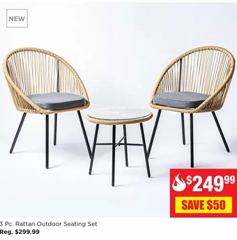 Kitchen Stuff Plus 3 pc. rattan outdoor seating set offer