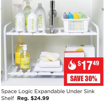 Kitchen Stuff Plus Space logic expandable under sink shelf offer