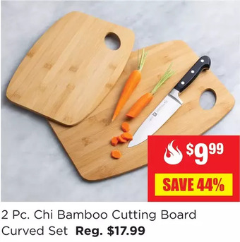 Kitchen Stuff Plus 2 pc. chi bamboo cutting board curved set offer