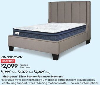 Sleep Country Kingsdown silent partner fairhaven mattress offer