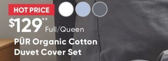 Sleep Country Pür organic cotton duvet cover offer