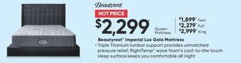 Sleep Country Beautyrest® imperial lux gala mattress offer