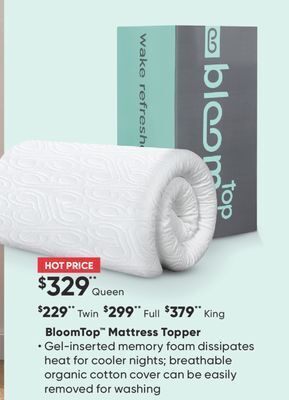 Sleep Country Bloomtop mattress topper offer