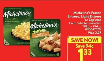 Walmart Michelina's Frozen Entrees, Light Entrees offer