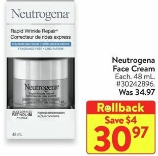 Walmart Neutrogena Face Cream offer