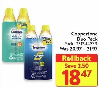Walmart Coppertone Duo Pack offer