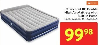 Walmart Ozark Trail 18" Double High Air Mattress with Built-in Pump offer