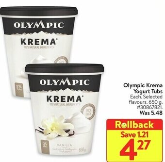 Walmart Olympic Krema Yogurt Tubs offer