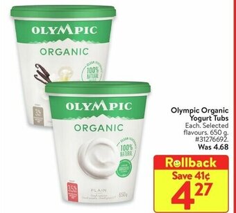 Walmart Olympic Organic Yogurt Tubs offer