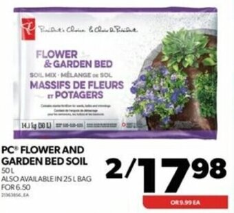 Real Canadian Superstore PC FLOWER AND GARDEN BED SOIL 50L offer