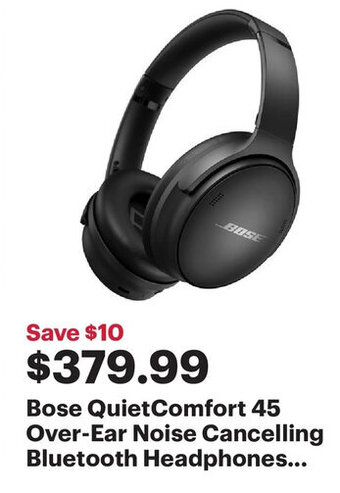 Best Buy Bose QuietComfort 45 Over-Ear Noise Cancelling Bluetooth Headphones... offer