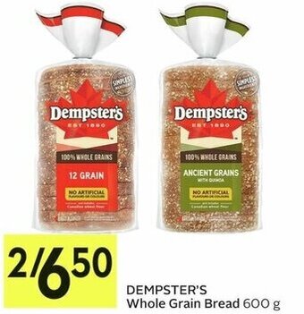 IGA Dempster's Whole Grain Bread 600 g offer