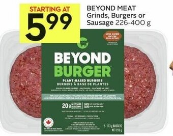 IGA BEYOND MEAT Grinds, Burgers or Sausage 226-400 g offer