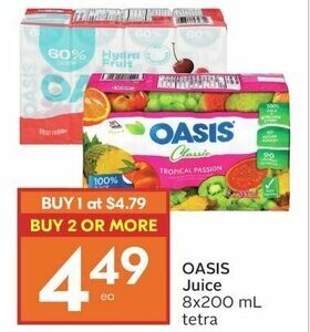 IGA OASIS Juice 8x200 mL tetra offer