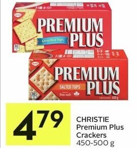 IGA CHRISTIE Premium Plus Crackers 450-500 g offer