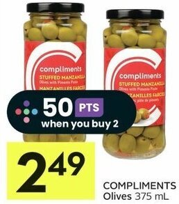 IGA COMPLIMENTS Olives 375 mL offer