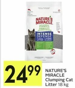 IGA NATURE'S MIRACLE Clumping Cat Litter 18 kg offer