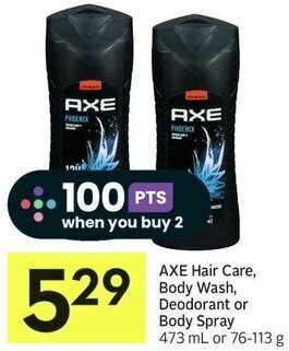 IGA AXE Hair Care, Body Wash, Deodorant or Body Spray 473 mL or 76-113 g offer