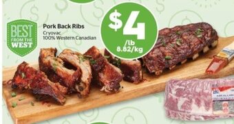Calgary Co-op Pork Back Ribs offer