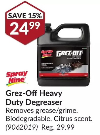 Princess Auto Grez-off heavy duty degreaser offer