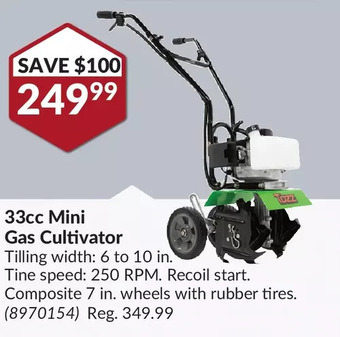 Princess Auto Tazz 33cc mini gas cultivator offer