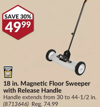 Princess Auto Power fist 18 in. magnetic floor sweeper with release handle offer