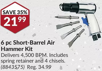 Princess Auto 6 pc short-barrel air hammer kit offer