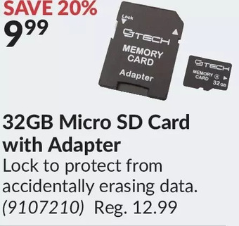 Princess Auto 32gb micro sd card with adapter offer