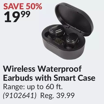 Princess Auto Wireless waterproof earbuds with smart case offer