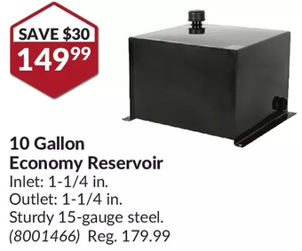 Princess Auto 10 gallon economy reservoir offer