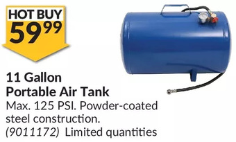 Princess Auto 11 gallon portable air tank offer