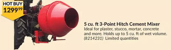Princess Auto 5 cu. ft. 3-point hitch cement mixer offer