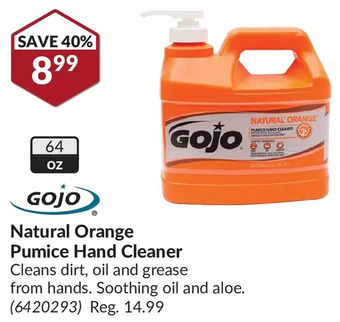 Princess Auto Gojo natural orange pumice hand cleaner offer