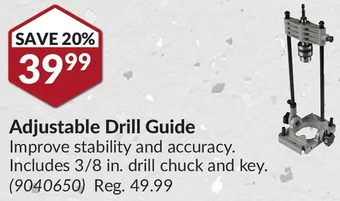 Princess Auto Adjustable drill guide offer