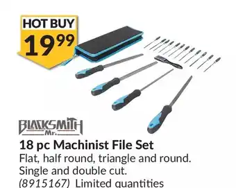 Princess Auto Mr. blacksmith 18 pc machinist file set offer
