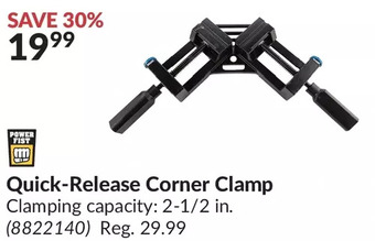 Princess Auto Quick-release corner clamp offer
